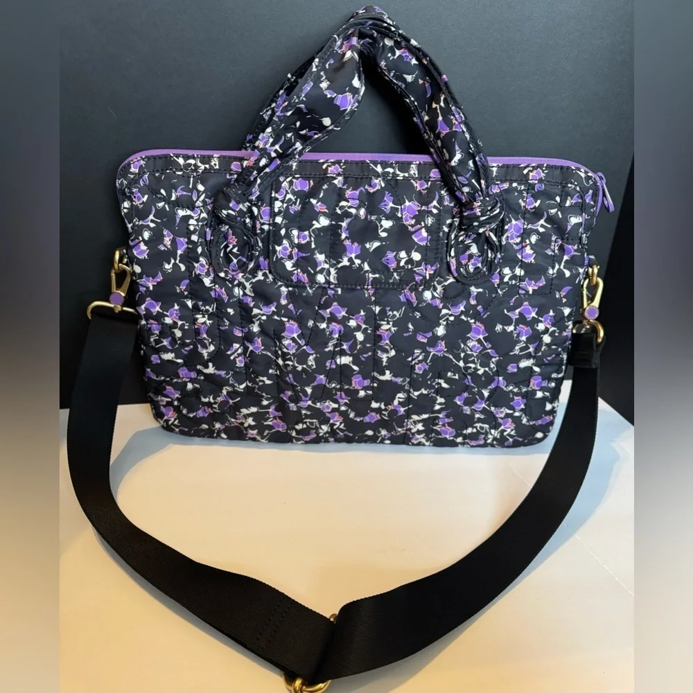 Marc by Marc Jacobs nylon laptop bag in a black and purple floral